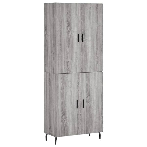 vidaXL Highboard Grau Sonoma 69,5x34x180 cm Holzwerkstoff