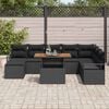 vidaXL Garten-Sofa-Set mit Kissen 9 pcs Schwarz und Braun