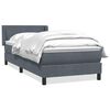 vidaXL Boxspringbett mit Matratze Dunkelgrau 100x210 cm Samt