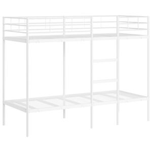 vidaXL Etagenbett ohne Matratze Wei&szlig; 80x200 cm Stahl