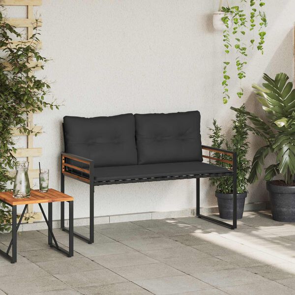 vidaXL Holz-Lagenbank mit Kissen Uni Blassgrau 114 x 55 x 77 cm