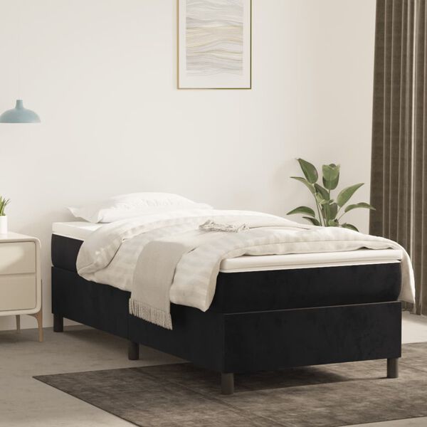 vidaXL Boxspringbettgestell Schwarz 90x190 cm Samt