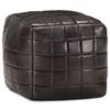 vidaXL Pouf Schwarz 40 x 40 x 40 cm Echtes Ziegenleder