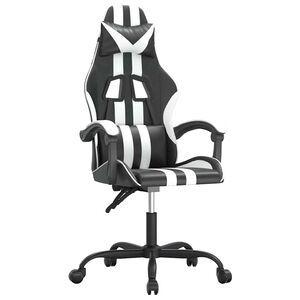 vidaXL Gaming-Stuhl Schwarz und Wei&szlig; Kunstleder