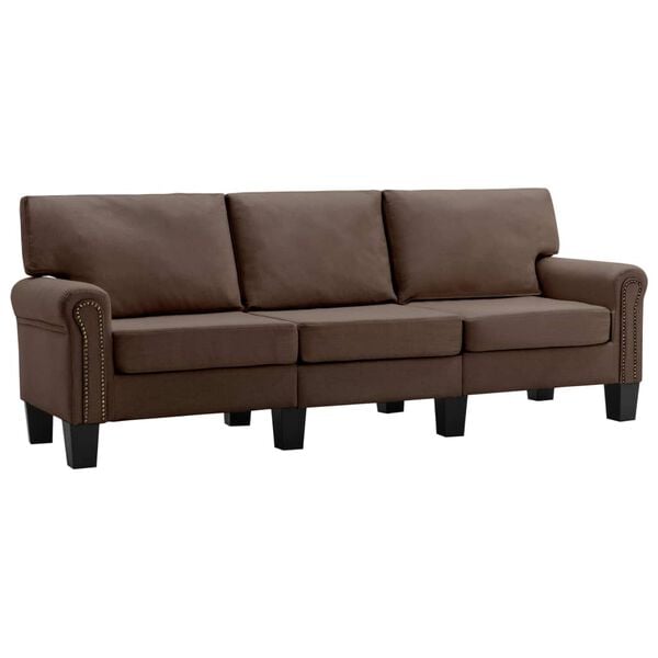 vidaXL 3-Sitzer-Sofa Braun Stoff