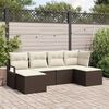 vidaXL Garten-Sofa-Set mit Kissen mit Speicher 6 pcs Braun und Creme