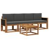 vidaXL Outdoor-Sofagarnitur mit Kissen 4 pcs Natur und Anthrazit