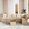 vidaXL Garten-Sofa-Set 7 pcs Beige und Wei&szlig;