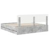 vidaXL Bettrahmen mit Kopfteil Beton Grau 200 x 200 cm Ingenieurs Holz