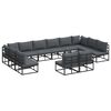 vidaXL Gartensofa-set mit Kissen 12 pcs Schwarz Aluminium