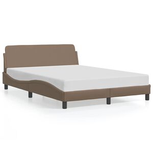 vidaXL Bettgestell "Dover" Cappuccino-Braun 140x190 cm Kunstleder