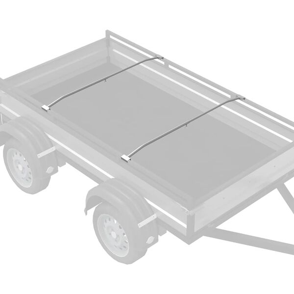 vidaXL geeignet für flache Planenhalterung 2 pcs Silber 130-210 cm