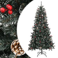 vidaXL Künstlicher Weihnachtsbaum mit Ständer Grün 210 cm PVC