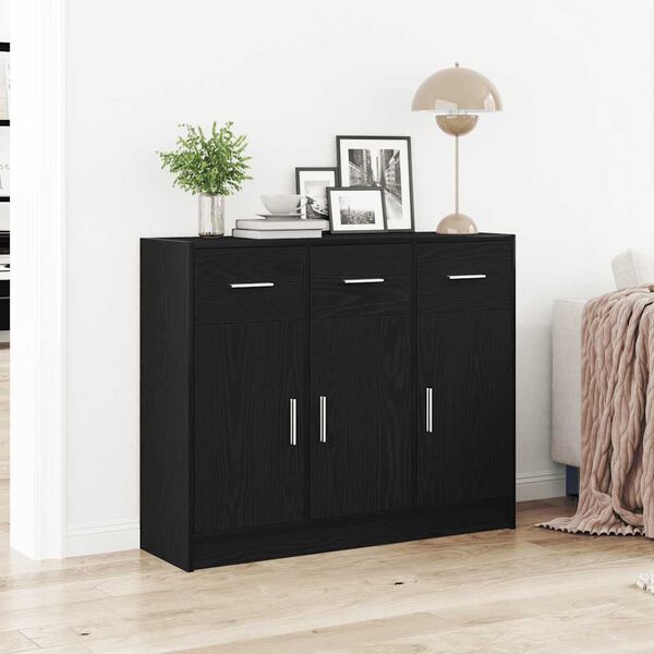 vidaXL Sideboard Schwarze Eiche 91x28x75 cm Holzwerkstoff
