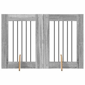 vidaXL Hundetor mit St&auml;ndern 2 pcs Graues Sonoma 60 x 80 cm