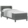 vidaXL Boxspringbett mit Matratze Dunkelgrau 80 x 200 cm Stoff