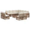 vidaXL Gartensofa-set 12 pcs Beige und Cremewei&szlig; Poly-Rattan