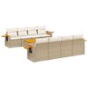 vidaXL 9-tlg. Garten-Sofagarnitur mit Kissen Beige Poly Rattan