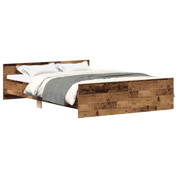 vidaXL Bettgestell ohne Matratze Altholz-Optik 140x190cm Holzwerkstoff