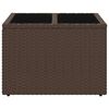 vidaXL Gartentisch mit Glasplatte Braun 55x55x37 cm Poly Rattan