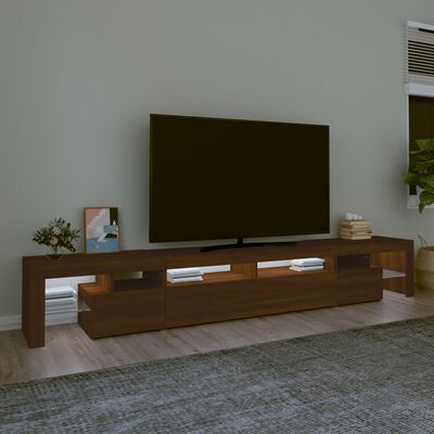 vidaXL TV-Schrank mit LED-Leuchten Braun Eichen-Optik 260x36,5x40 cm