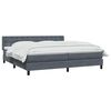 vidaXL Boxspringbett mit Matratze Dunkelgrau 200x210 cm Samt