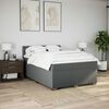 vidaXL Boxspringbett mit Matratze Dunkelgrau 160x200 cm Stoff