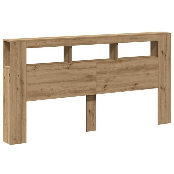 vidaXL LED-Kopfteil Artisan-Eiche 200x18,5x103,5 cm Holzwerkstoff