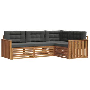 vidaXL Outdoor-Sofagarnitur mit Kissen 4 pcs Natur und Anthrazit