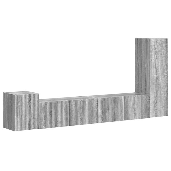 vidaXL TV-Schrankset Wandmontiert 3 pcs Graues Sonoma Holzwerkstoff