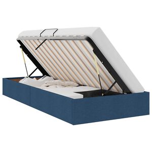 vidaXL Ottoman Bettgestell mit Speicher Blau 90 x 200 cm Stoff