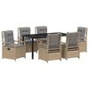 vidaXL Garten Essgruppe 7 stk. Beige und Hellgrau Poly-Rattan