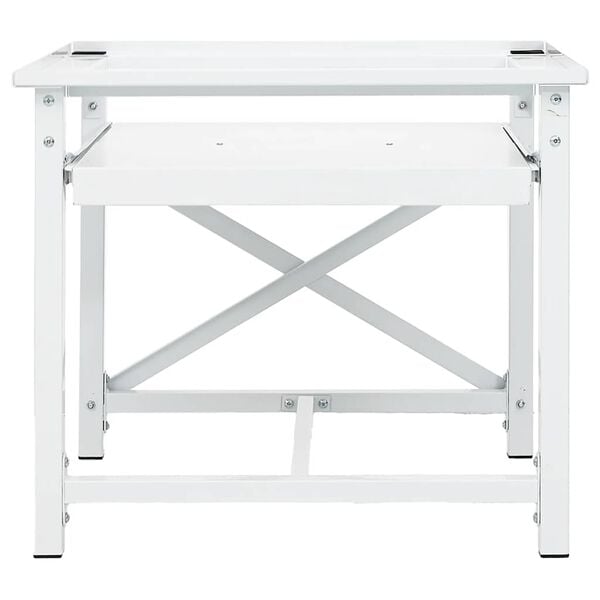 vidaXL Waschmaschinen-Untergestell mit Ausziehbarer Ablage Wei&szlig;