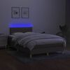 vidaXL Boxspringbett mit Matratze & LED Taupe 120x190 cm Stoff