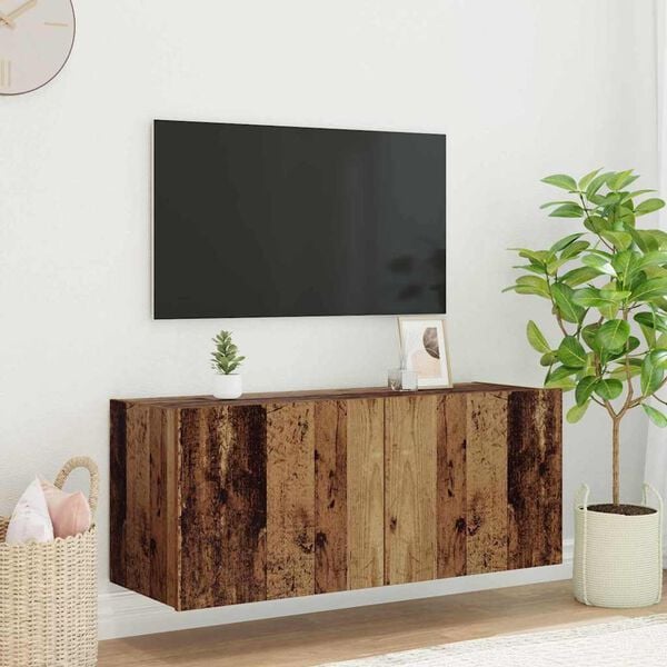 vidaXL TV-Wandschrank Altholz 100 x 35 x 41 cm Holzwerkstoff