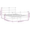 vidaXL Bettgestell mit Kopf- und Fu&szlig;teil Metall&nbsp;Wei&szlig; 140x200 cm