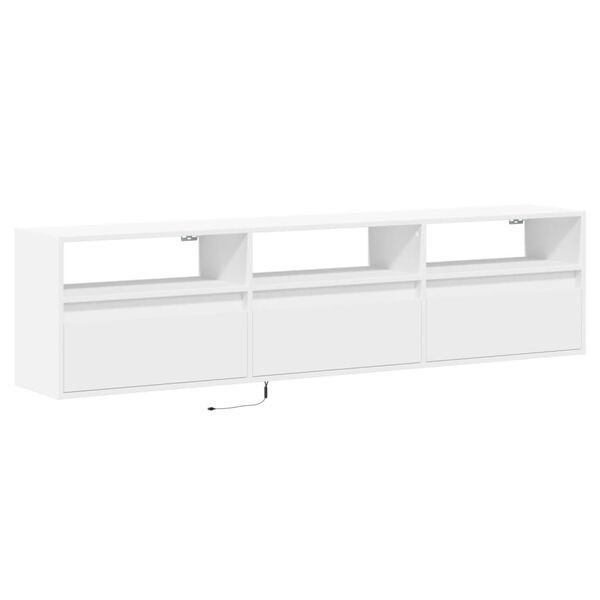 vidaXL TV-Wandschrank mit LED Wei&szlig; 180x31x45 cm