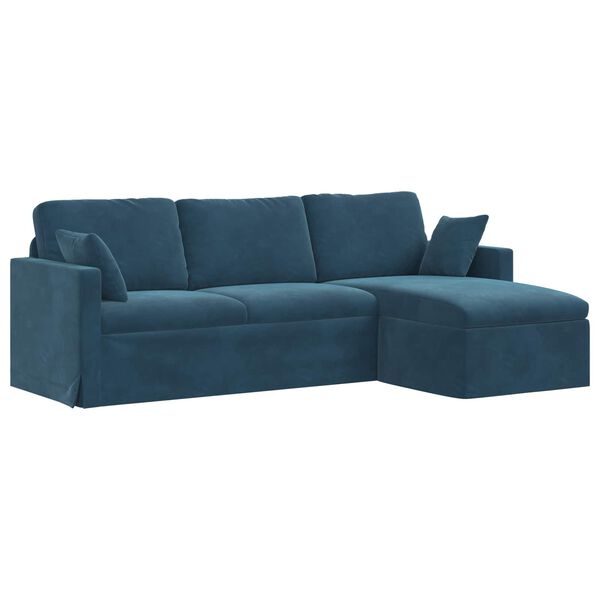 vidaXL Sofa Blau Gesamtabmessungen: 228 x 134 x 80 cm (B x T x H) Samt