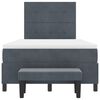 vidaXL Boxspringbett mit Matratze Dunkelgrau 120 x 190 cm Samt