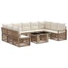 vidaXL Gartensofa-set 10 stk. Beige und Cremewei&szlig; Poly-Rattan