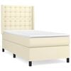 vidaXL Boxspringbett mit Matratze Creme 90x200 cm Kunstleder