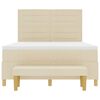 vidaXL Boxspringbett mit Matratze Creme 140 x 190 cm Stoff