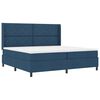vidaXL Boxspringbett mit Matratze mit Kopfteil Blau 200 x 200 cm Stoff