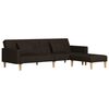vidaXL Schlafsofa 2-Sitzer mit 2 Kissen & Hocker Dunkelbraun Stoff