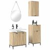 vidaXL Badezimmerm&ouml;bel Set mit Regal 3 pcs Sonoma-Eiche Holzwerkstoff