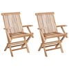 vidaXL Klappbarer Gartenstuhl 2 Stk. Natur Massivholz Teak