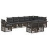 vidaXL Gartensofa-set 10 stk. Grau Poly-Rattan