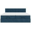 vidaXL Ottoman-Bett mit Matratzen & LEDs Dunkelblau 160x200 cm Samt