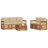 vidaXL Sofagarnituren 6 pcs Natur und Beige Massivholz Akazie