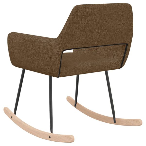 vidaXL Schaukelstuhl Braun Stoff